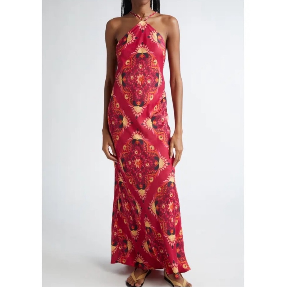 FARM RIO Luize Halter Maxi Dress